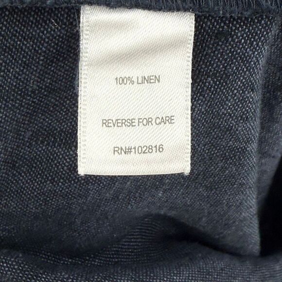 Garnett Hill 100% Linen Straight Leg Trouser Pant Women 6 Blue Casual Beach - Picture 8 of 9